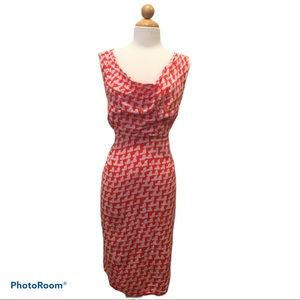 Gap Maternity Coral Cowl Neck Patterned Dress